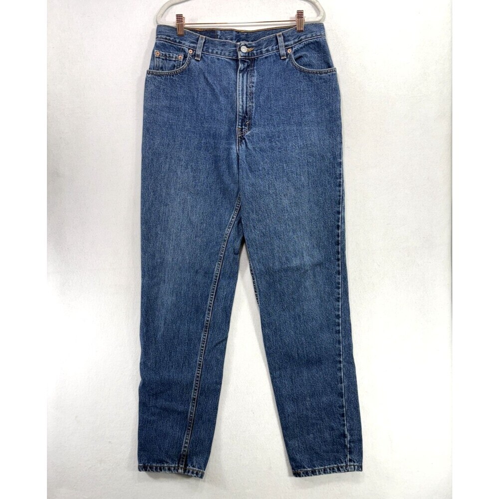 Vintage Levis 550 Jeans Women 14 Long Blue Relaxed Fit Tapered Leg Made USA 90s